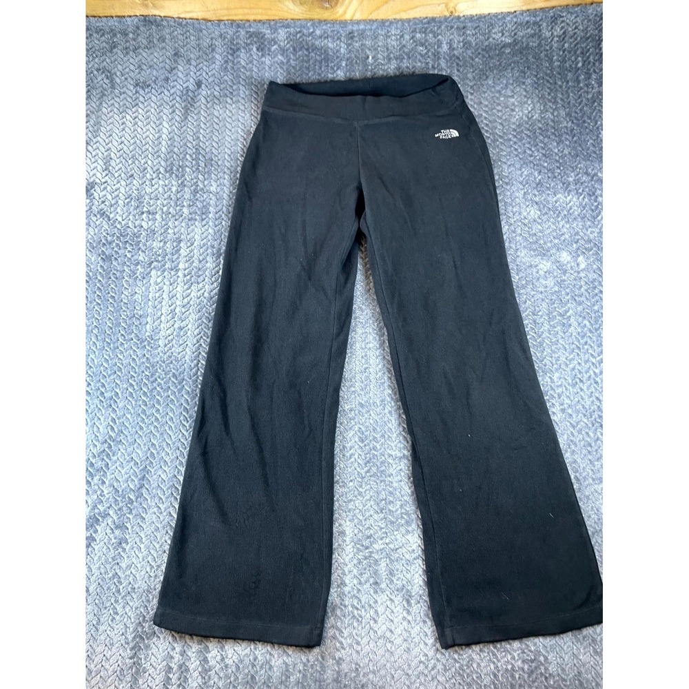 The North Face Fleece Sweatpants Womens Small Black Polartec Classic Wide Leg
